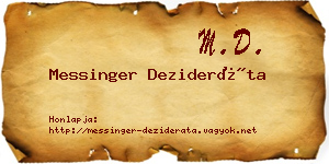 Messinger Dezideráta névjegykártya